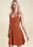 Venus Halter Neck Dress - Burnt Orange Venus Halter Neck Dress - Burnt Orange
