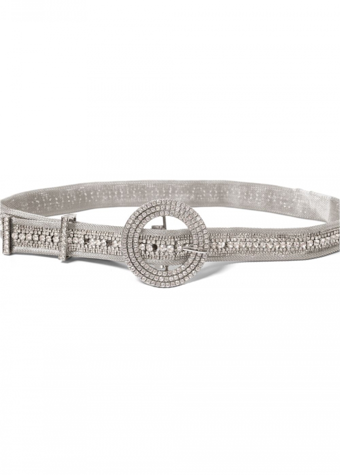 Venus Rhinestone Metal Belt in Silver