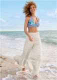 Venus Lace Detail Wide Leg Pants in White Venus Lace Detail Wide Leg Pants in White
