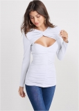 Venus Ruched Knot Twist Top in White Venus Ruched Knot Twist Top in White
