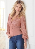 Venus VENUS | Sequin Cardigan in Rose Gold Venus VENUS | Sequin Cardigan in Rose Gold