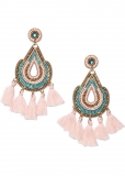 Venus Beaded Fringe Earrings in Turquoise Multi Venus Beaded Fringe Earrings in Turquoise Multi