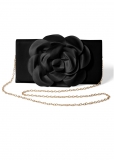 Venus Floral Applique Clutch in Black Venus Floral Applique Clutch in Black