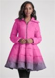 Venus Ombre Peplum Puffer Coat in Pink Multi Venus Ombre Peplum Puffer Coat in Pink Multi