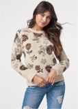 Venus VENUS | Eyelash Rose Print Sweater in White Multi Venus VENUS | Eyelash Rose Print Sweater in White Multi