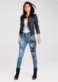 Venus Floral Applique Skinny Jeans in Medium Wash Venus Floral Applique Skinny Jeans in Medium Wash