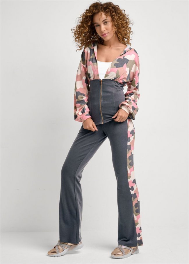Venus Camo Color Block Pant Set in Brown Multi Venus Camo Color Block Pant Set in Brown Multi