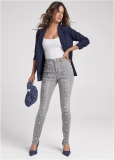 Venus Button Detail Skinny Jeans in Grey Denim Venus Button Detail Skinny Jeans in Grey Denim