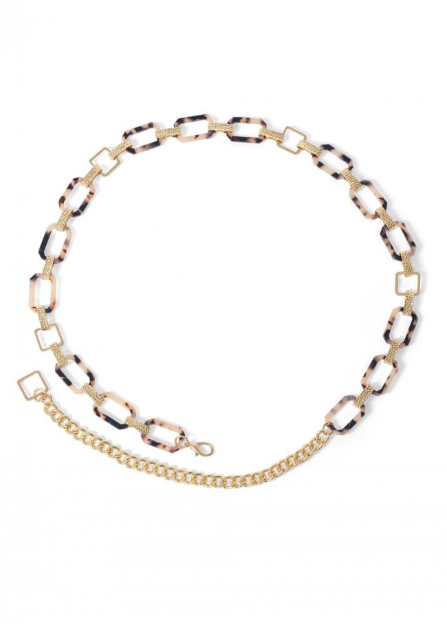 Venus Leopard Resin Metal Chain Belt in Gold Multi Venus Leopard Resin Metal Chain Belt in Gold Multi