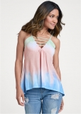 Venus Strappy Neckline Tank Top in Green Multi Venus Strappy Neckline Tank Top in Green Multi