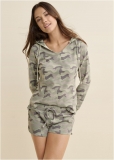 Venus Lounge Hoodie Shorts Set - Green Multi Venus Lounge Hoodie Shorts Set - Green Multi