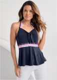 Venus Midnight Floral Border Top in Navy Multi Venus Midnight Floral Border Top in Navy Multi