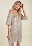 Venus Sequin Off-The-Shoulder Dress - Silver Venus Sequin Off-The-Shoulder Dress - Silver