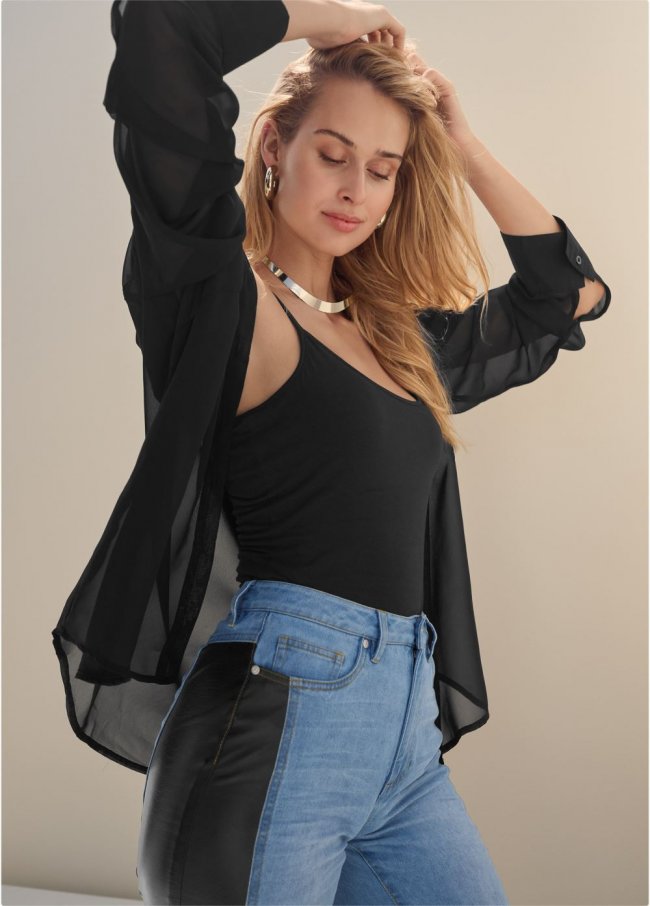 Venus Basic Cami Two Pack in Black & White Venus Basic Cami Two Pack in Black & White