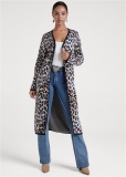 Venus VENUS | Snow Leopard Print Duster in White Multi Venus VENUS | Snow Leopard Print Duster in White Multi