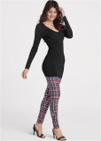 Venus Ankle Detail Leggings in Red Multi Venus Ankle Detail Leggings in Red Multi