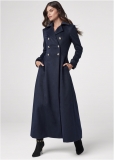 Venus A-Line Double Breasted Coat in Navy Venus A-Line Double Breasted Coat in Navy