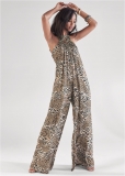 Venus Abstract Animal Print Jumpsuit in Brown Multi Venus Abstract Animal Print Jumpsuit in Brown Multi