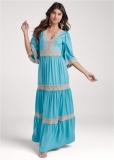 Venus Lace Detail Maxi Dress - Aqua Multi Venus Lace Detail Maxi Dress - Aqua Multi