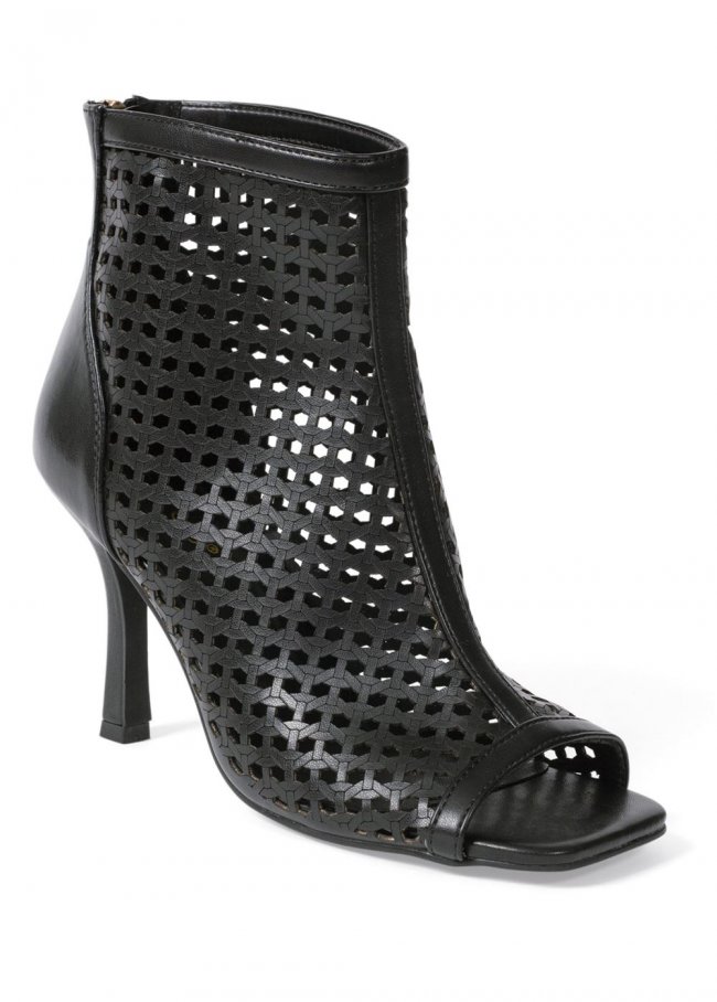 Venus Perforated Booties in Black Venus Perforated Booties in Black