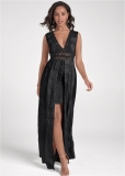 Venus Embroidered Maxi Dress - Black Venus Embroidered Maxi Dress - Black