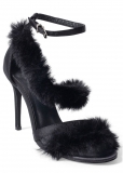 Venus Faux-Fur High Heel Sandals in Black Venus Faux-Fur High Heel Sandals in Black
