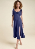 Venus Tie Shoulder Midi Dress - Navy Venus Tie Shoulder Midi Dress - Navy