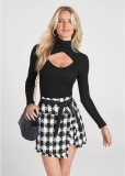 Venus Tweed Skort With Belt - Black & White Venus Tweed Skort With Belt - Black & White