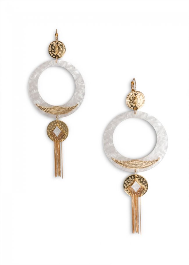 Venus Oversized Tassel Earrings in Gold