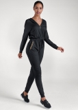 Venus Gold Stud Hooded Jumpsuit in Black Venus Gold Stud Hooded Jumpsuit in Black