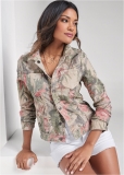 Venus Reversible Denim Jacket in Tan Multi Venus Reversible Denim Jacket in Tan Multi