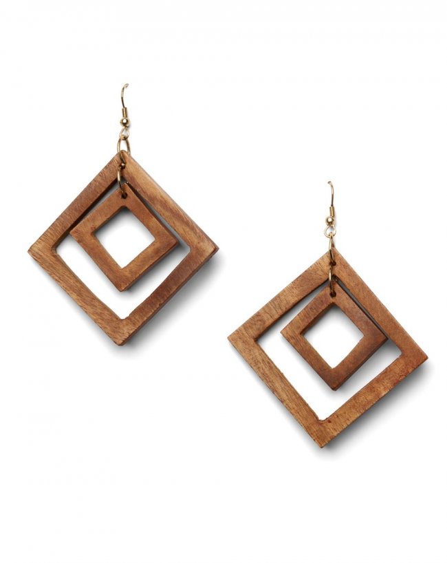 Venus Wood Earrings in Brown Venus Wood Earrings in Brown