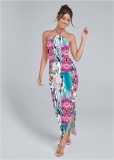 Venus Printed Maxi Dress - Teal Multi Venus Printed Maxi Dress - Teal Multi