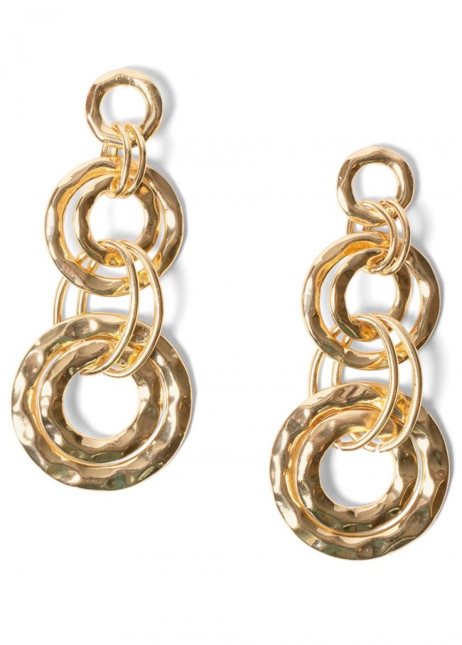 Venus Hammered Metal Hoop Earring in Gold Venus Hammered Metal Hoop Earring in Gold