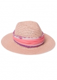 Venus Chiffon Strap Straw Hat in Blush Multi Venus Chiffon Strap Straw Hat in Blush Multi