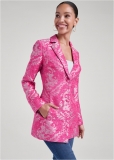 Venus Jacquard Paisley Blazer in Pink & Silver Venus Jacquard Paisley Blazer in Pink & Silver