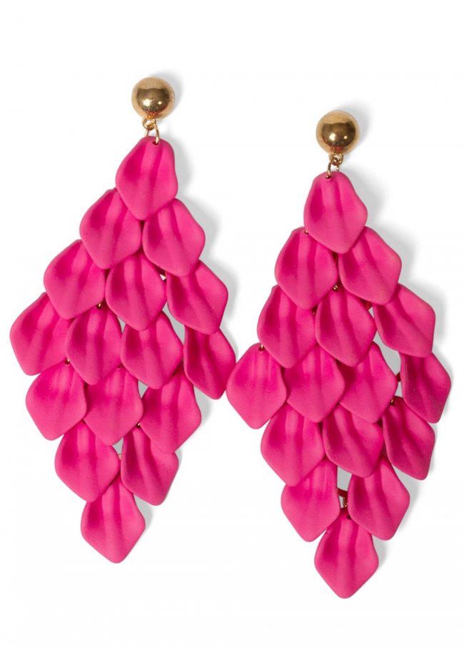 Venus Petal Fringe Earrings in Pink Venus Petal Fringe Earrings in Pink