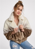 Venus Faux-Fur Bomber Jacket in Cream Multi Venus Faux-Fur Bomber Jacket in Cream Multi