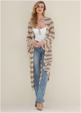 Venus VENUS | Pointelle Open Duster in Off White Multi Venus VENUS | Pointelle Open Duster in Off White Multi