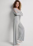 Venus Embellished Sleeve Jumpsuit in Heather Grey Venus Embellished Sleeve Jumpsuit in Heather Grey