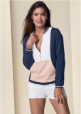 Venus Color Block Sweatshirt in Navy Multi Venus Color Block Sweatshirt in Navy Multi
