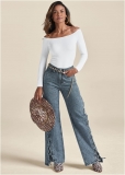 Venus Dark Cool Wash New Vintage Lace-Up Jeans Venus Dark Cool Wash New Vintage Lace-Up Jeans
