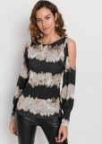 Venus Tie-Dye Cold-Shoulder Top in Black Multi Venus Tie-Dye Cold-Shoulder Top in Black Multi