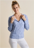Venus Space Dye Rib Knit Hoodie in Blue Multi Venus Space Dye Rib Knit Hoodie in Blue Multi