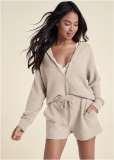Venus Brushed Waffle Short Set - Oatmeal Venus Brushed Waffle Short Set - Oatmeal
