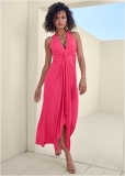 Venus Plunging Maxi Dress - Red Venus Plunging Maxi Dress - Red