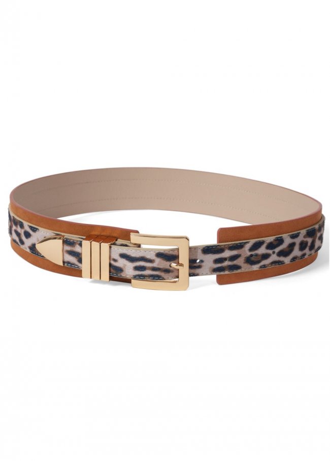 Venus Leopard Detail Belt in Brown Multi Venus Leopard Detail Belt in Brown Multi
