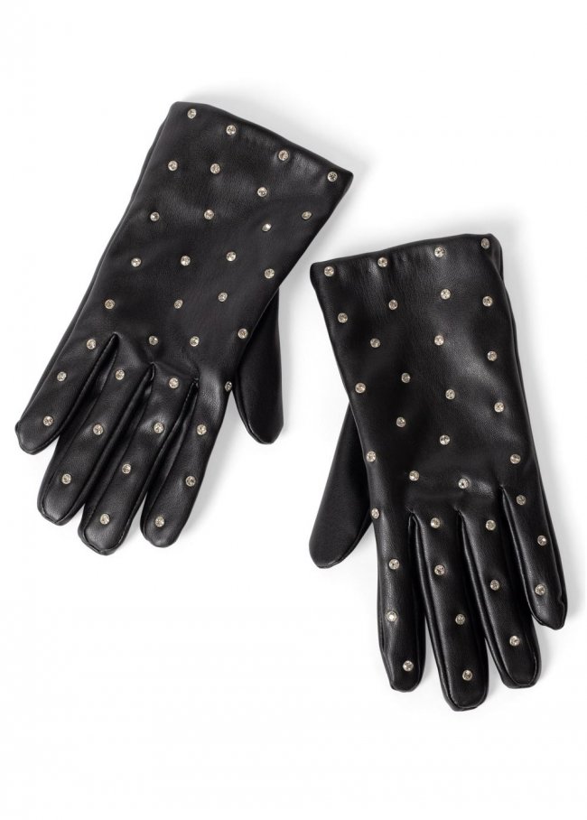 Venus Faux-Leather Studded Gloves in Black Multi Venus Faux-Leather Studded Gloves in Black Multi