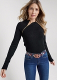 Venus VENUS | Zipper Neck Sweater in Black Venus VENUS | Zipper Neck Sweater in Black