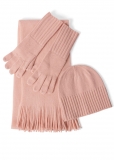 Venus Scarf Glove And Beanie Set in Light Pink Venus Scarf Glove And Beanie Set in Light Pink